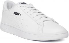 Puma White Smash v2 Perforated Leather Sneakers men