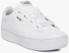 Puma White Vikky Ribbon Platform Sneakers women