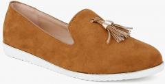 Qoo10 Tan Leather Regular Loafers women