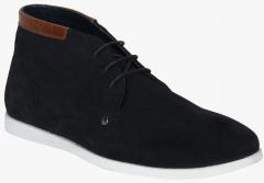 Red Tape Navy Blue Leather Mid Top Flat Boots men