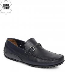 Ruosh Navy Blue Genuine Leather Driving Shoes men
