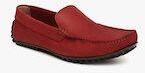 Ruosh Red Leather Driving Shoes men