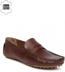 Ruosh Tan Brown Genuine Leather Loafers men
