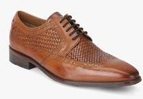 Ruosh Tan Derby Weaved Formal Shoes men