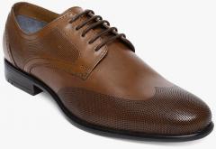 Ruosh Tan Leather Derby Formal Shoes men