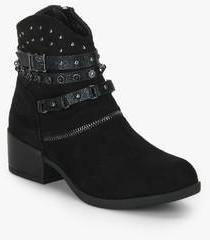 Shoe Couture Black Buckled Ankle Length Boots men