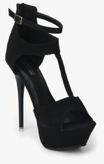 Shoe Couture Black Buckled Ankle Strap Stilettos women