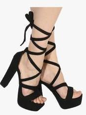 Shoe Couture Black Tie Up Sandals women