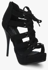 Shoe Couture Black Tie Up Stilettos women
