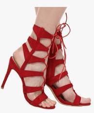 Shoe Couture Red Tie Up Stilettos women