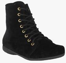 Shoetopia Ankle Length Black Boots women