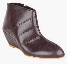 Shoetopia Ankle Length BROWN BOOTS women