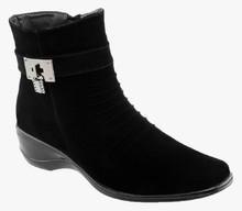 Shuz Touch Ankle Length Black Boots women