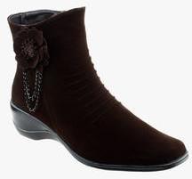 Shuz Touch Ankle Length Coffee Boots women