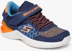 Skechers Navy Blue Solid Sneakers boys