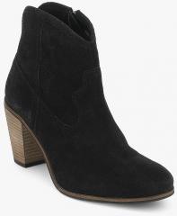 Superdry Black Solid Heeled Boots women
