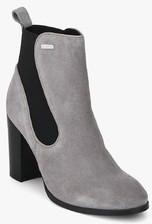 Superdry Fleur Heel Chelsea Grey Boots women
