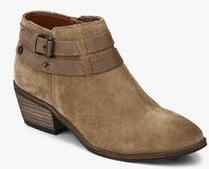 Superdry Lily Brown Buckled Ankle Length Boots women