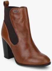Superdry Tan Solid Heeled Boots women
