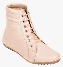 Ten Ankle Length Cream Boots women