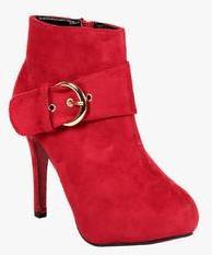 Ten Ankle Length Red Boots women