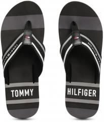 Tommy Hilfiger Black Striped Thong Flip Flops men