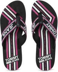 Tommy Hilfiger Black Synthetic Thong Flip Flops women