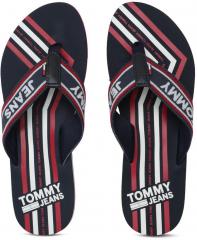 Tommy Hilfiger Navy Blue Synthetic Thong Flip Flops women