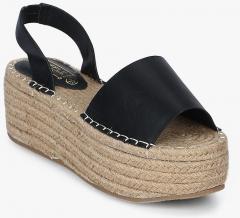 Truffle Collection Black Espadrille Sandals women
