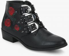 Truffle Collection Black Printed Heeled Boots women