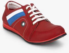 Tuskey Maroon Lace Up Sneakers boys