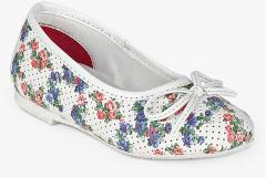 Tuskey White Floral Party Wear Bally girls