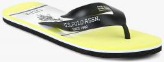 U S Polo Assn Yellow Solid Thong Flip Flops men
