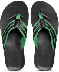 United Colors Of Benetton Black & Green Flip Flops men