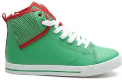 United Colors Of Benetton Green Solid Mid Top Sneakers boys