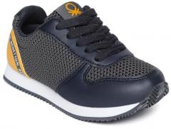United Colors of Benetton Kids Navy Blue & Charcoal Grey Sneakers