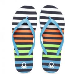 United Colors Of Benetton Multicoloured Striped Thong Flip Flops women