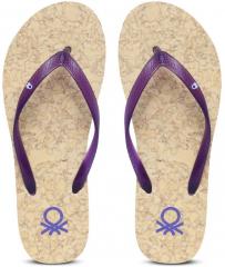 United Colors Of Benetton Purple Printed Thong Flip Flops women
