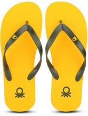 United Colors Of Benetton Yellow Flip Flops men