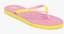 United Colors Of Benetton Yellow Flip Flops women