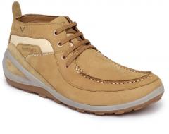 Woodland Brown Solid Nubuck Mid Top Flat Boots men