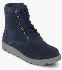 Woodland Navy Blue Ankle Length Boots women