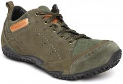 Woodland Olive Green Leather Outdoor Shoes men
