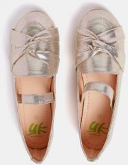 Yk Rose Gold Toned Solid Synthetic Ballerinas girls