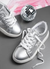 Yk Silver Toned Sneakers girls