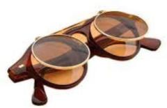 Digital Shoppy Shiny Flip Up Round Sun Glasses