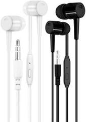 Whistle9 Pack of 2 Headset with High Bass Earphone with Mic, Wired Stereo Earphones for All Smartphones Smart Headphones