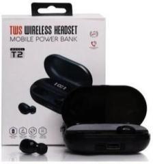 Wishmechstore T2 True Wireless Earbuds, TWS Earbuds with Power Bank, Bluetooth Smart Headphones