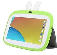 7.0 Inch Kids Tablet, Quad Core Educational Tablet, Toddler Tablet with Foldable Support Plate HD Children Tablet with Parental Control, Gravity Sensing Kids Proof Case, Dual Camera, Green