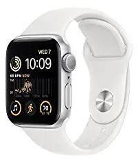 Apple Watch SE GPS 40mm Silver Aluminium Case with White Sport Band Regular